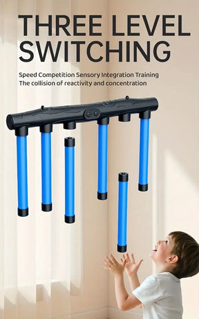 Smart Reaction Challenge Stick: Family Interactive Reflex Training Toy, Three Speed Adjustable, Hand-Eye Coordination and Focus Enhancement Tool(YELLOW)