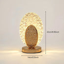 Rechargeable acrylic crystal desk lamp with 3 color temperatures touch control, USB charging for portability, and stepless brightness adjustment. Diamond-cut design serves as both an ambient light and an art piece./MOON