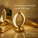 Rechargeable acrylic crystal desk lamp with 3 color temperatures touch control, USB charging for portability, and stepless brightness adjustment. Diamond-cut design serves as both an ambient light and an art piece./sunflower seed