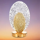 Rechargeable acrylic crystal desk lamp with 3 color temperatures touch control, USB charging for portability, and stepless brightness adjustment. Diamond-cut design serves as both an ambient light and an art piece./Peacock feather