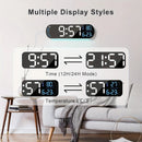 13.7" Mirror LED Digital Clock | Auto-Dim, RGB, Temp/Humidity Sensor - Smart Bedroom/Desk Clock（colorful）