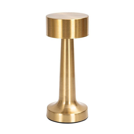 Dumbbell-Shape Metal Touch Lamp – Brushed Body, 3 Color Temperatures, Wireless & Portable, Soft Eye-Friendly Ambient Light(Champagne gold)