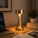 Dumbbell-Shape Metal Touch Lamp – Brushed Body, 3 Color Temperatures, Wireless & Portable, Soft Eye-Friendly Ambient Light（Space silver）