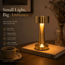 Dumbbell-Shape Metal Touch Lamp – Brushed Body, 3 Color Temperatures, Wireless & Portable, Soft Eye-Friendly Ambient Light（Matte Black）