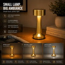 Dumbbell-Shape Metal Touch Lamp – Brushed Body, 3 Color Temperatures, Wireless & Portable, Soft Eye-Friendly Ambient Light（Matte Black）