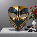 Resin Night Jasmine Full Face Mask, Black & Gold Relief Dark Style, Halloween Christmas Masquerade Prop, Bar KTV Decorative Ornament, Essential for Stylish Photoshoots