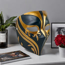 Resin Night Jasmine Full Face Mask, Black & Gold Relief Dark Style, Halloween Christmas Masquerade Prop, Bar KTV Decorative Ornament, Essential for Stylish Photoshoots