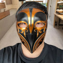 Resin Night Jasmine Full Face Mask, Black & Gold Relief Dark Style, Halloween Christmas Masquerade Prop, Bar KTV Decorative Ornament, Essential for Stylish Photoshoots