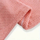 Women's Coral Fleece Pineapple Grid Two-Piece Set | Cloud-Like Touch Adjustable Bath Robe + Hair Towel, Adjustable Tie Belt, Suitable for Daily Home Use(Red bean paste purple)