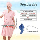 Women's Coral Fleece Pineapple Grid Two-Piece Set | Cloud-Like Touch Adjustable Bath Robe + Hair Towel, Adjustable Tie Belt, Suitable for Daily Home Use(Cream white)