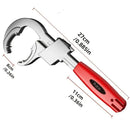 Large-Open Adjustable Basin Wrench, 3-Head Interchangeable Tight-Space Plumbing Tool, Aluminum Alloy Anti-Slip Home Maintenance Tool（Black handle）
