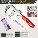 Large-Open Adjustable Basin Wrench, 3-Head Interchangeable Tight-Space Plumbing Tool, Aluminum Alloy Anti-Slip Home Maintenance Tool（Black handle）