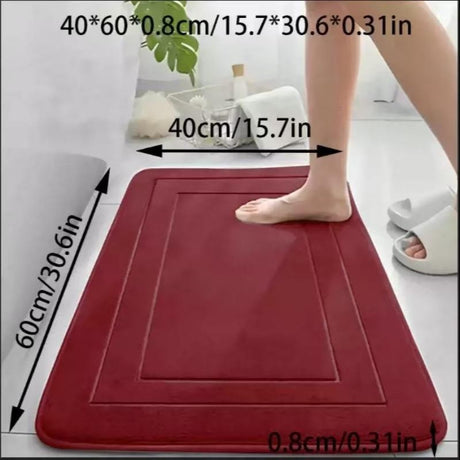 RED Geometric Pattern, Soft Lightweight Skin-Friendly, Bathroom Accessory, Toilet Anti-Slip Mat, Bathroom Mat, Machine Washable, Suitable for Shower Room, Bathroom Doorway, Bedroom Room Decoration, Modern Bath Mat, Durable Bathroom Floor Mat