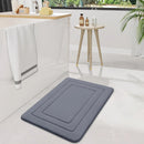 Grey  Geometric Pattern, Soft Lightweight Skin-Friendly, Bathroom Accessory, Toilet Anti-Slip Mat, Bathroom Mat, Machine Washable, Suitable for Shower Room, Bathroom Doorway, Bedroom Room Decoration, Modern Bath Mat, Durable Bathroom Floor Mat