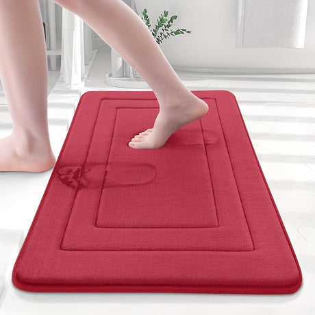 Grey  Geometric Pattern, Soft Lightweight Skin-Friendly, Bathroom Accessory, Toilet Anti-Slip Mat, Bathroom Mat, Machine Washable, Suitable for Shower Room, Bathroom Doorway, Bedroom Room Decoration, Modern Bath Mat, Durable Bathroom Floor Mat