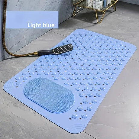 Anti-Slip Massage Shower Mat with Suction Cups Foot Spa Bathroom Mat（green)