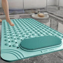 Anti-Slip Massage Shower Mat with Suction Cups Foot Spa Bathroom Mat(khaki)