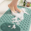 Anti-Slip Massage Shower Mat with Suction Cups Foot Spa Bathroom Mat(GREY)