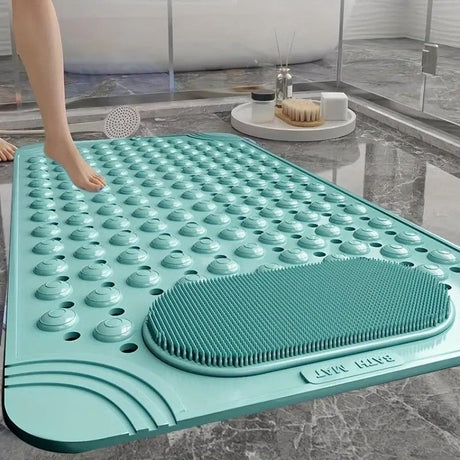 Anti-Slip Massage Shower Mat with Suction Cups Foot Spa Bathroom Mat(BLUE)