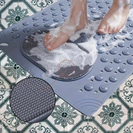 Anti-Slip Massage Shower Mat with Suction Cups Foot Spa Bathroom Mat(PINK)