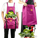 Oxford Cloth Waterproof Gardening Apron, Large Capacity Kangaroo Pocket, Cross Back Straps Comfortable, Great Helper for Picking and Weeding(grey)