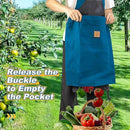 Oxford Cloth Waterproof Gardening Apron, Large Capacity Kangaroo Pocket, Cross Back Straps Comfortable, Great Helper for Picking and Weeding(pitch green)
