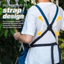 Oxford Cloth Waterproof Gardening Apron, Large Capacity Kangaroo Pocket, Cross Back Straps Comfortable, Great Helper for Picking and Weeding(purple)