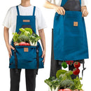 Oxford Cloth Waterproof Gardening Apron, Large Capacity Kangaroo Pocket, Cross Back Straps Comfortable, Great Helper for Picking and Weeding(purple)