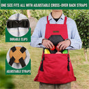 Oxford Cloth Multifunctional Gardening Apron, Thickened Durable Lightweight Large Pocket, Back Cross Straps Unisex(BLUE)