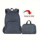 Foldable Nylon Backpack – Lightweight, Durable, and Strong Load Capacity, Four-Step Folding Transforms into a Handbag in Seconds, Multi-pocket Organization with Breathable Carrying(blue)