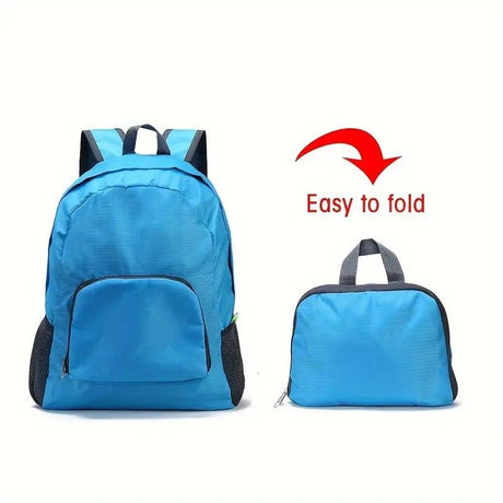 Foldable Nylon Backpack – Lightweight, Durable, and Strong Load Capacity, Four-Step Folding Transforms into a Handbag in Seconds, Multi-pocket Organization with Breathable Carrying(GREEN)