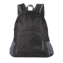 Foldable Nylon Backpack – Lightweight, Durable, and Strong Load Capacity, Four-Step Folding Transforms into a Handbag in Seconds, Multi-pocket Organization with Breathable Carrying(BLACK)