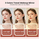 LED Makeup Mirror with Lights, 3 Color Modes Touch Control, Rechargeable Travel Vanity Mirror(WHITE)