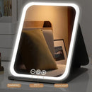LED Makeup Mirror with Lights, 3 Color Modes Touch Control, Rechargeable Travel Vanity Mirror(WHITE)