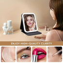 LED Makeup Mirror with Lights, 3 Color Modes Touch Control, Rechargeable Travel Vanity Mirror(BLACK)