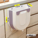 1 Portable Folding Trash Can with Hook - Modern Minimalist Rectangular Design, Space-Saving Durable Plastic Kitchen Bathroom Trash Can, No Power Required, Easy-Clean Surface.blue