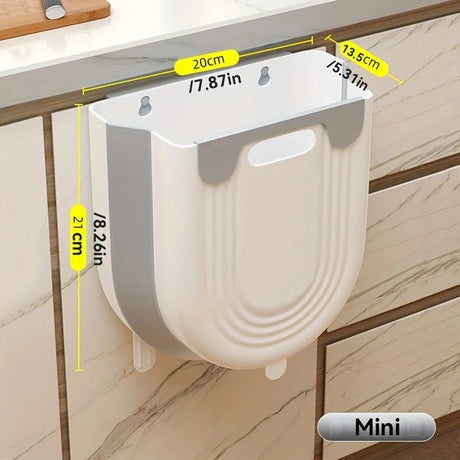 1 Portable Folding Trash Can with Hook - Modern Minimalist Rectangular Design, Space-Saving Durable Plastic Kitchen Bathroom Trash Can, No Power Required, Easy-Clean Surface.grey