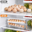 Automatic Sliding Egg Holder 12-14 Eggs Flip Lid Fridge Storage Container