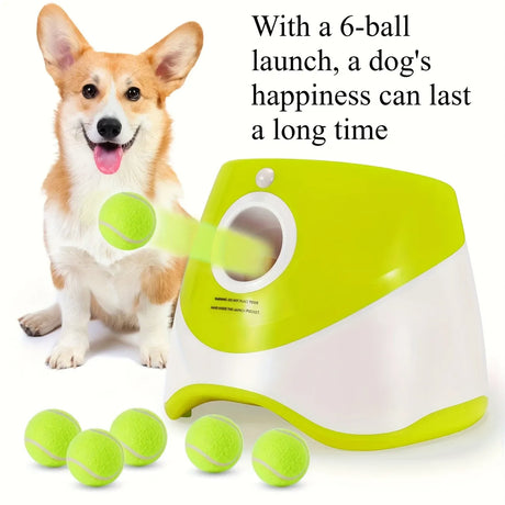 Automatic Pet Ball Launcher Toy with 3 Smart Launch Modes, Built-in Li-ion Battery & USB Charging, Long Battery Life, Indoor/Outdoor Use, Perfect Interactive Training Toy for Small and Medium Dogs（orange)