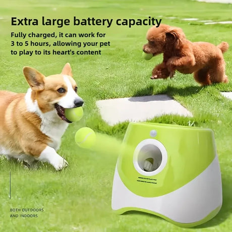 Automatic Pet Ball Launcher Toy with 3 Smart Launch Modes, Built-in Li-ion Battery & USB Charging, Long Battery Life, Indoor/Outdoor Use, Perfect Interactive Training Toy for Small and Medium Dogs.(aqua)