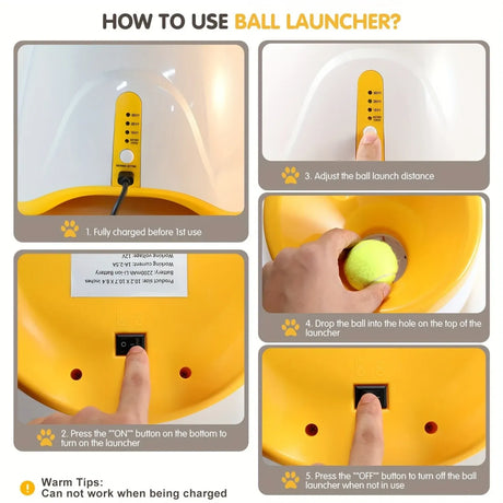 Automatic Pet Ball Launcher Toy with 3 Smart Launch Modes, Built-in Li-ion Battery & USB Charging, Long Battery Life, Indoor/Outdoor Use, Perfect Interactive Training Toy for Small and Medium Dogs(Light green)