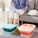 Foldable Foot Soak Tub: TPE Collapsible Deep Tub with Lid for Heat Retention, Foot Massage, Essential for Home Wellness and Relaxation.PINK