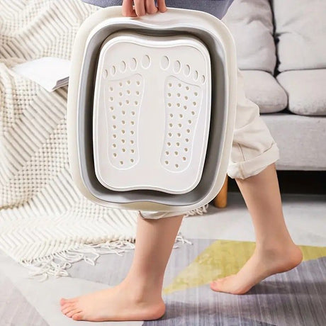Foldable Foot Soak Tub: TPE Collapsible Deep Tub with Lid for Heat Retention, Foot Massage, Essential for Home Wellness and Relaxation.PINK