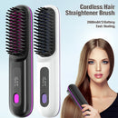 Wireless Hair Straightening Brush, Fast Heating, Women's Exclusive Styling Brush, Portable and Lightweight, Type-C Charging Port, Heat-Proof Design, USB Rechargeable.black