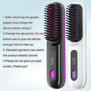 Wireless Hair Straightening Brush, Fast Heating, Women's Exclusive Styling Brush, Portable and Lightweight, Type-C Charging Port, Heat-Proof Design, USB Rechargeable.black