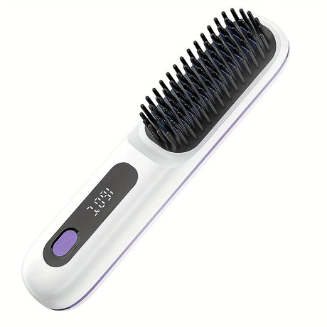 Wireless Hair Straightening Brush, Fast Heating, Women's Exclusive Styling Brush, Portable and Lightweight, Type-C Charging Port, Heat-Proof Design, USB Rechargeable.black