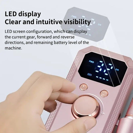 Professional Nail Drill: Quiet and Efficient, LED Digital Display, 31 Accessories for All-in-One Use, Easy for Beginners to Master。white