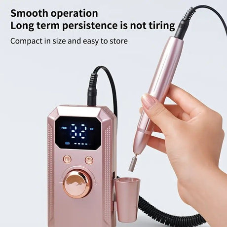 Professional Nail Drill: Quiet and Efficient, LED Digital Display, 31 Accessories for All-in-One Use, Easy for Beginners to Master.rose gold