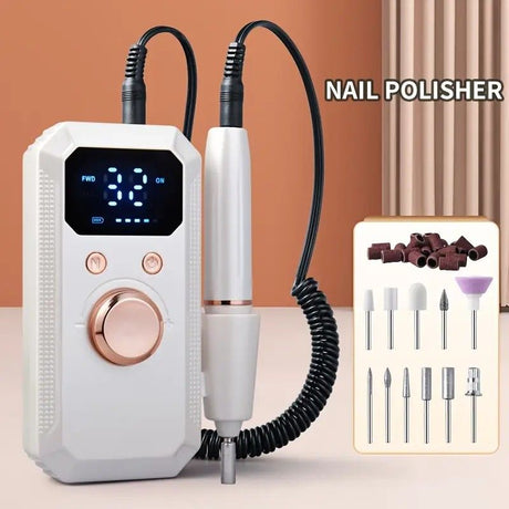 Professional Nail Drill: Quiet and Efficient, LED Digital Display, 31 Accessories for All-in-One Use, Easy for Beginners to Master.rose gold