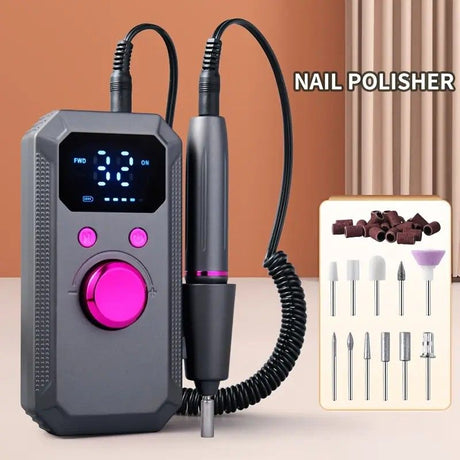 Professional Nail Drill: Quiet and Efficient, LED Digital Display, 31 Accessories for All-in-One Use, Easy for Beginners to Master.rose gold